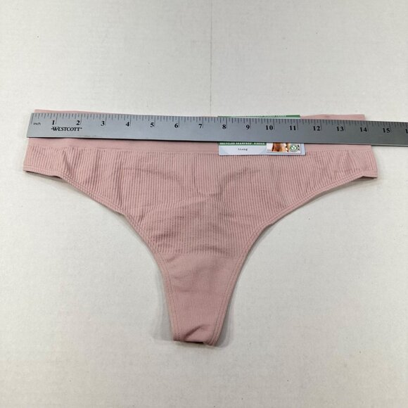Jockey Women's Sz XL Panty Thong Generations Recycled Seamfree Ribbed Beige New - Picture 7 of 9